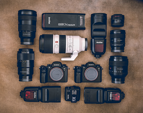 wedding photography equipment.